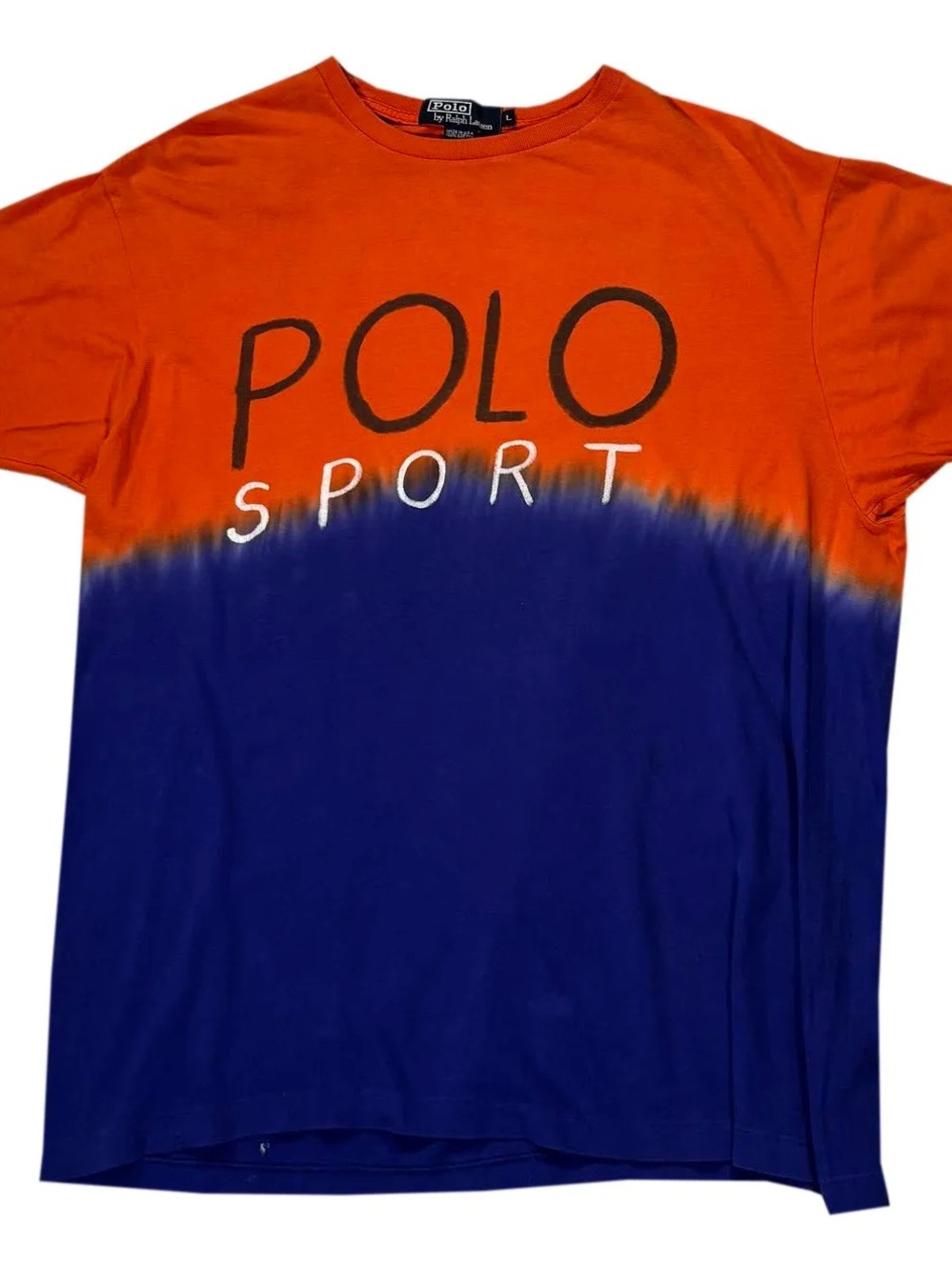 Vintage Polo Sport Ralph Lauren Blue / Orange T Shirt (Size L)